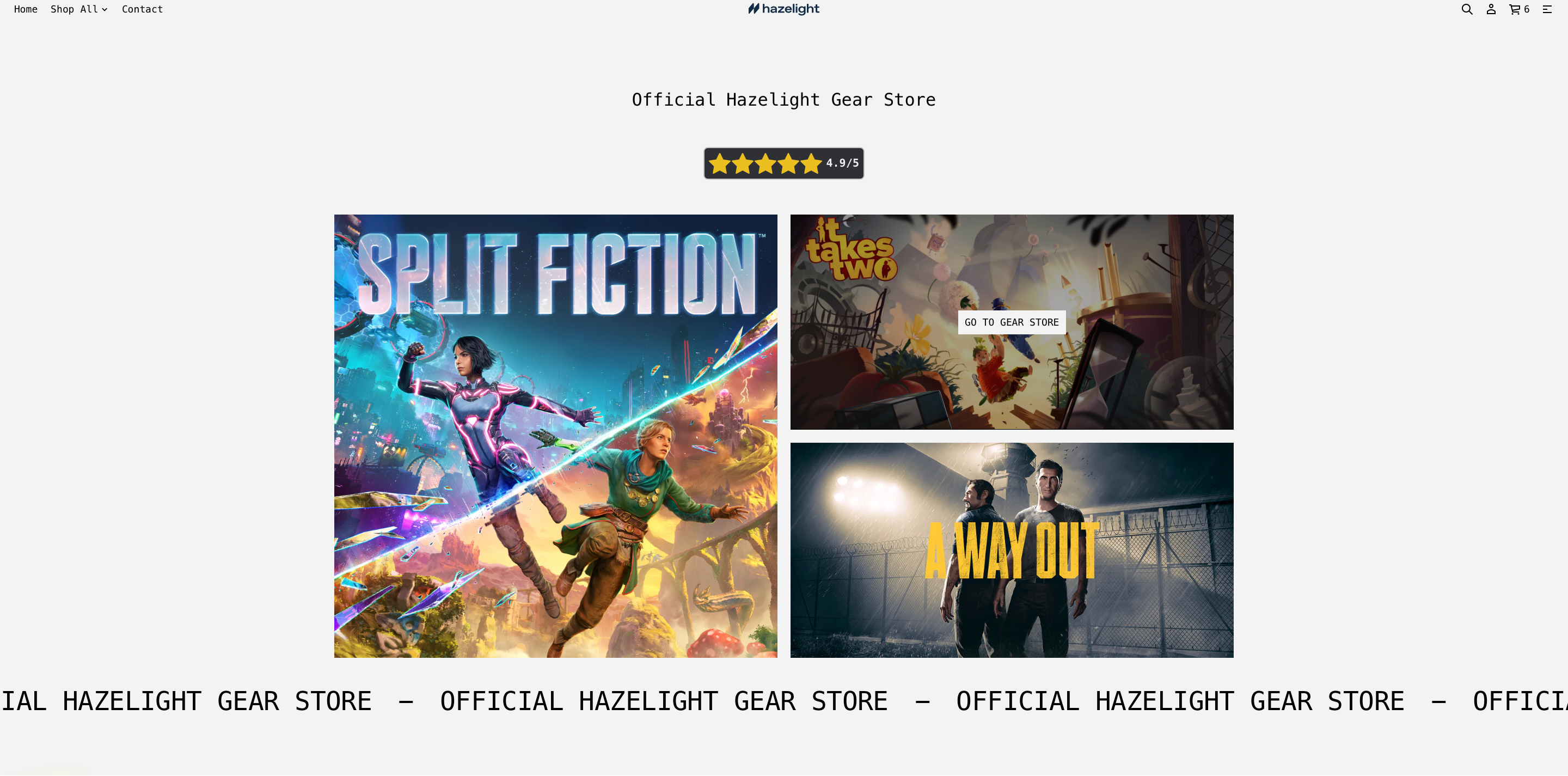 Official Hazelight Gear Store Old Webshop Design