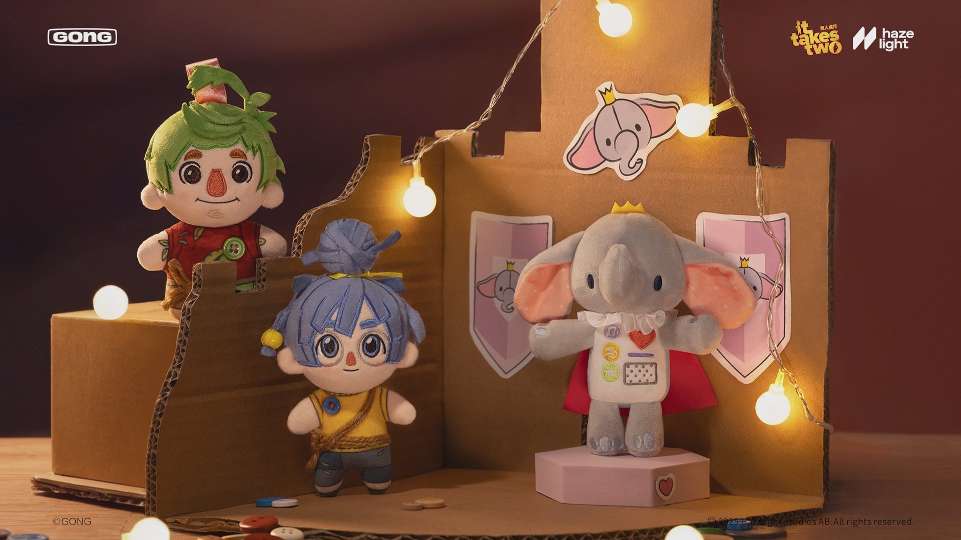 Plushies From It Takes Two Gong Collection, Cutie, May and Cody