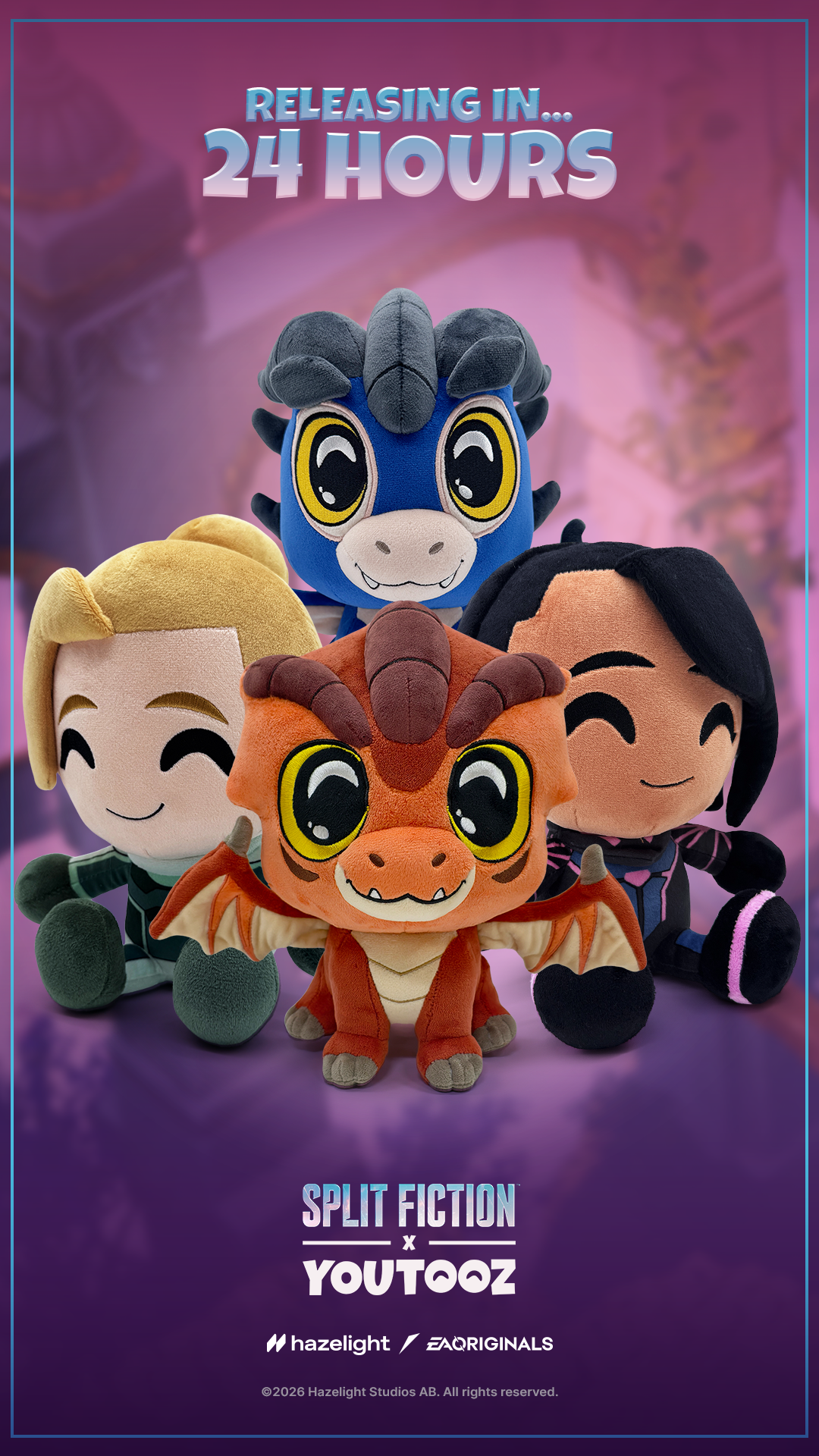 Split Fiction Plushies, Zoe Mio and Split Fiction Dragons Youtooz Europe